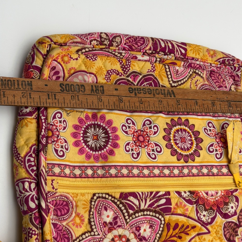 Vera Bradley Provencal Quilted Cotton Crossbody Messenger Bag Yellow Floral Pink